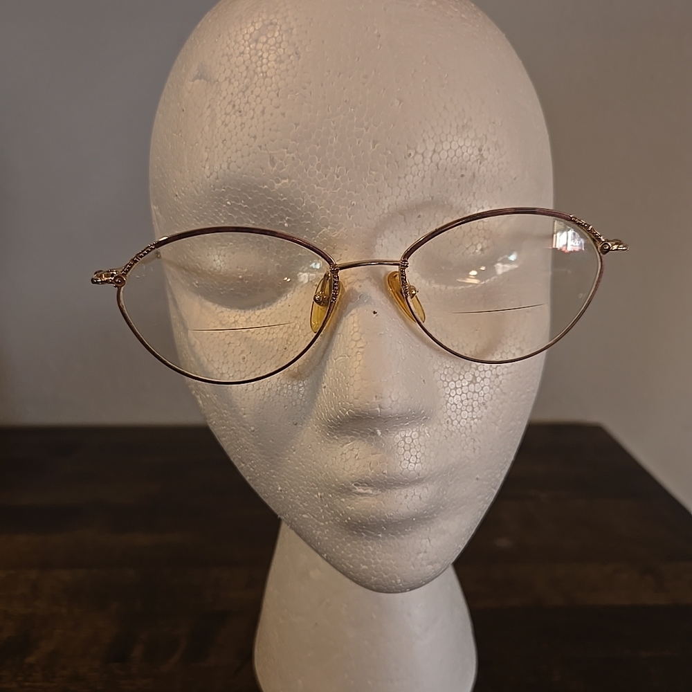 Christian Dior Vintage Eyeglasses Gold Rose Frame Austria